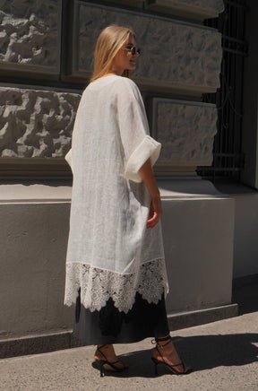 Sweet Sun Linen Kimono White
