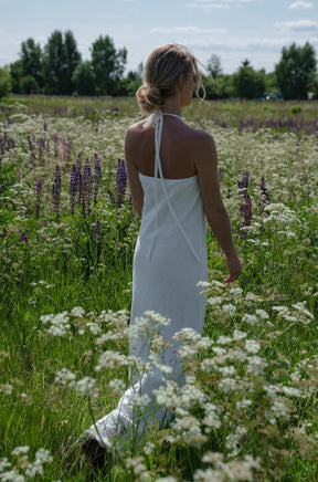 Pure Linen Romance Dress White