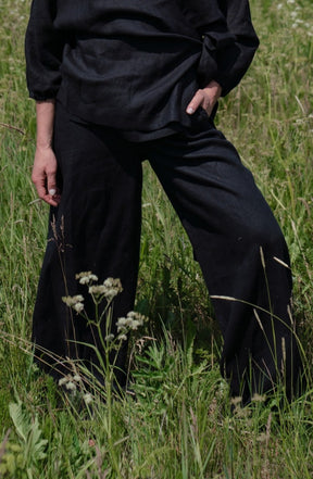 Flawless Linen Trousers Black
