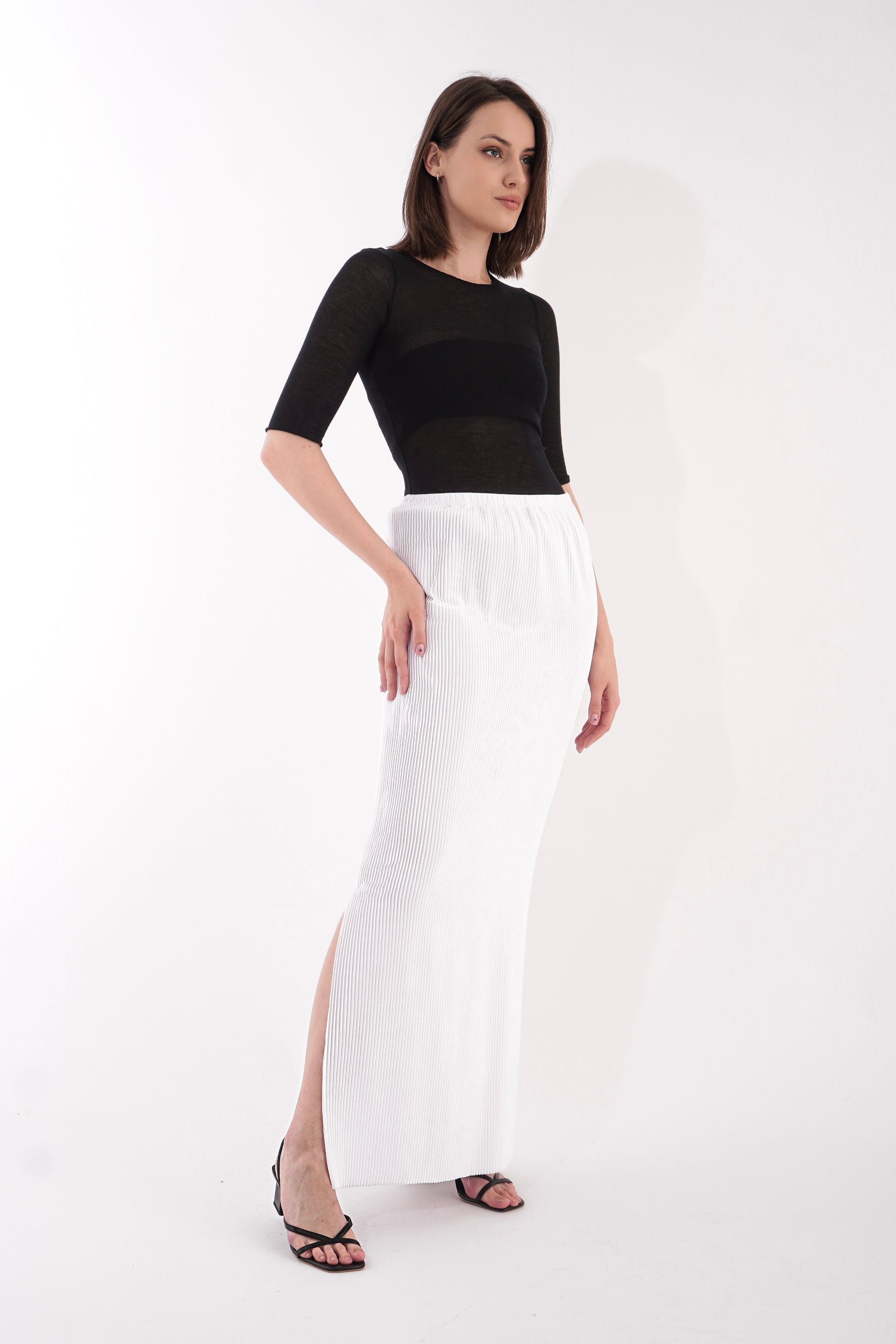 Miracle Plisse Skirt White